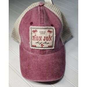 Original Ron Jon Surf Shop Palm Tree Red/Beige Mesh Snapback Cap Hat